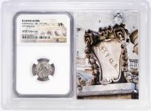 Roman Empire 177-192 AD Commodus AR Denarius Ancient Coin NGC VF Story Box