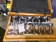 16 Pc. Forstner Bit Set, Looks New, in Nice Wood Case (Basement)