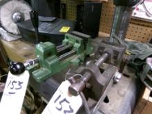 (2) Small Drill Press Vises, (1) Green, (1) Gray (Basement)