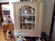 Lexington Washed Pine China Cabinet w/Built In Lights, (2) Glass Shelves, W