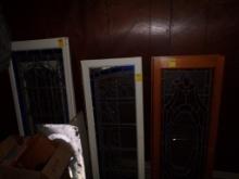 (3)PairsOf Stained/Leaded Windows (2)16'' x 47'' (1) 21'' x 53''(1)  Single