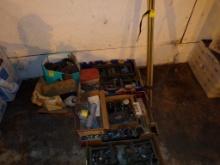 Group of Misc Items-Assorted Fittings, Hose Clamps, Hardware, Casters, Ext