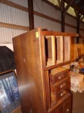 7 Drawer Desk, Wall Mirror, Group of Pics, (2) Bed Frames (Horse Arena)