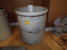 Western Stoneware Company 20 Gal. Crock wth 2 Metal Rings, No Handles, Mapl