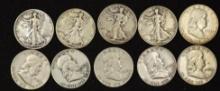 1935, 1936, 1937, 1938 Silver Walking Liberty & 1948, 1948D, 1949, 1949D, 1950 & 1950D Silver