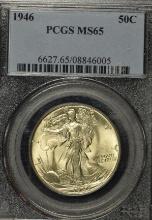 1946 Walking Liberty Silver half dollar, PCGS MS-65.