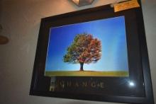 Framed Inspirational "Change" Print. 18 in x 22 in