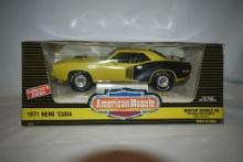 1971 Hemi Cuda American Muscle. Mopar series #6. 1/18 scale die-cast metal