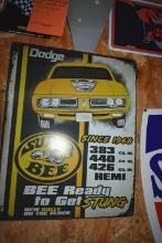 Vintage Dodge Super Bee Sign Yellow, Black, White 15-in x 12 in