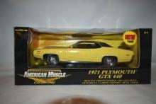 1971 Plymouth GTX 440. American Muscle collectibles. 1/18 scale. die-cast metal