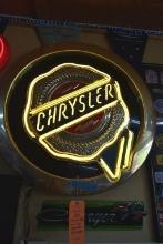 Chrysler Badge Neon Sign Dealer Issued. 30 1/2 in diameter