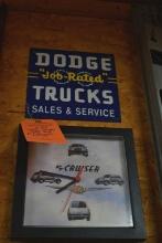 Dodge Trucks Sign and PT Cruiser clock