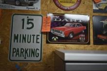 1968 Dodge Dart GTS sign and 15 minute Parking sign