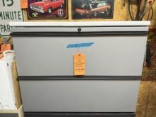 2 Drawer Horizontal Filing Cabinet -NO CONTENTS- 36 inch l X 18 in D X 28 and a half inch