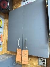 Gray Hanging (2) Door Wall Cabinet -No Contents-. 24-in x 9 in X 27 1/2 in H