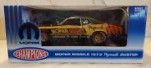 Mopar Champions 1973 Plymouth Duster Mopar Missile die-cast car in box 1/18 scale