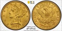 MS64 1906-D $5 Liberty Gold Coin PCGS