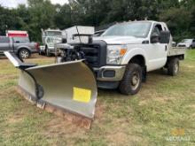 2014 Ford F-250 Pickup Truck, VIN # 1FTBF2B63EEA06745. Flatbed with Plow