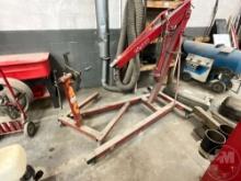 LOT OF A MOTOR STAND & ENGINE HOIST