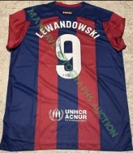 Robert Lewandowski FC Barcelona Autographed Nike 23-24 Home Jersey GA coa