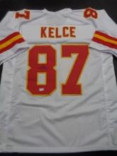 Travis Kelce Kansas City Chiefs Autographed Custom Football Jersey GA coa