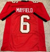 Baker Mayfield Tampa Bay Buccaneers Autographed Custom Football Jersey GA coa