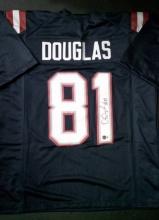 Demario Douglas New England Patriots Autographed Custom Football Jersey Beckett Hologram