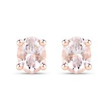 Plated 14KT Rose Gold 0.50ctw Morganite Earrings