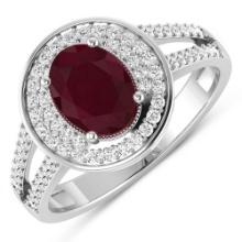 14KT White Gold 1.5ctw Ruby and Diamond Ring