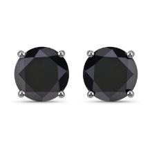 14KT White Gold 4.25ctw Black Diamond Earrings