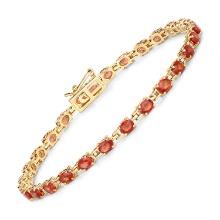 14KT Yellow Gold 7.00ctw Orange Sapphire Bracelet