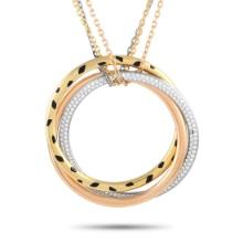 Cartier Trinity 18K White, Rose, and Yellow Gold 0.88ct Diamond Necklace