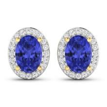 14KT Yellow Gold 1.24ctw Tanzanite and Diamond Earrings