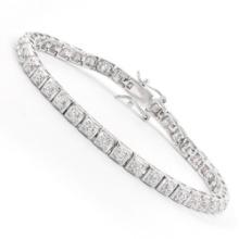 Plated Rhodium 0.32ctw Diamond Bracelet