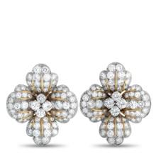 Bvlgari Platinum and 18K Yellow Gold 7.0ct Diamond Clip-On Earrings