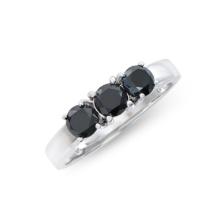 14KT White Gold 1.26ctw Black Diamond Ring