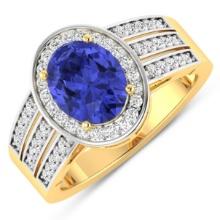 14KT Yellow Gold 1.41ctw Tanzanite and Diamond Ring