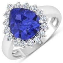 14KT White Gold 2.97ct Tanzanite and Diamond Ring