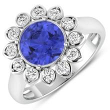 14KT White Gold 2.02ctw Tanzanite and Diamond Ring