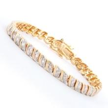 Plated 18KT Yellow Gold 0.39ctw Diamond Bracelet