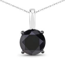 14KT White Gold 3.12ctw Black Diamond Pendant