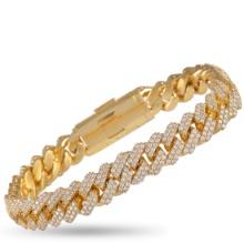 14KT Yellow Gold 8.94ctw Diamond Cuban Link Bracelet