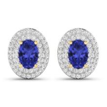 14KT Yellow Gold 0.76ctw Tanzanite and Diamond Earrings