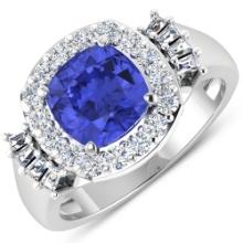 14KT White Gold 1.99ct Tanzanite and Diamond Ring