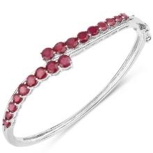 Rhodium Plated 7.48ctw Ruby Bracelet