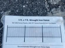 New Skid Lot Of (40) 5X7' Wrought Iron Fence