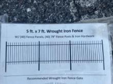 New Skid Lot Of (40) 5X7' Wrought Iron Fence