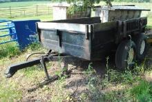 Homemade Dump trailer with hydraulic dump approx. 6' wide by 10' long, 12" sides plus 5-1/2" wood si