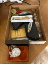 Various Pocket Knives, Helbros Pocket Watch, etc.......Shipping