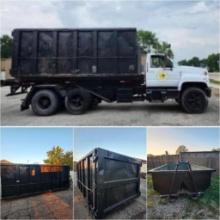 1992 GMC C7000 Topkick Truck with FIVE Dumpsters (located offsite, read description)